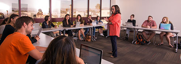 Linda teaching a class